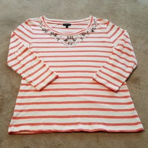Talbots Embellished Top/Shirt. Size Med. Petite.